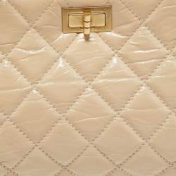 Chanel Light Beige Quilted Glazed Age Leather Reissue Chain Tote