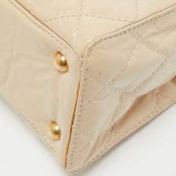 Chanel Light Beige Quilted Glazed Age Leather Reissue Chain Tote