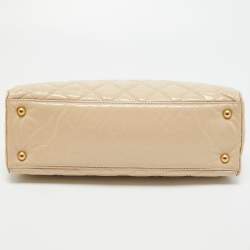 Chanel Light Beige Quilted Glazed Age Leather Reissue Chain Tote