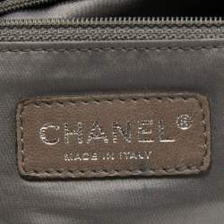 Pre Owned Chanel Dark Grey Pyramid Quilt Drawstring Bucket Bag