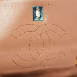 Pre Owned Chanel Beige Quilted Leather Small Trendy CC Flap Top Handle Bag