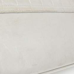 Pre Owned Chanel Silver Leather Leather Mademoiselle Lock Accordion Flap Bag