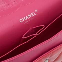 Pre Owned Chanel Orange Quilted Patent Leather Jumbo Classic Double Flap Bag