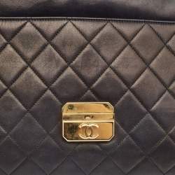 Pre Owned Chanel Black Quilted Leather Chic With Me Flap Bag