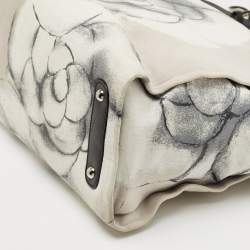 Pre Owned Chanel Black/Grey Canvas CC Camellia Print Tote