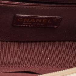 Pre Owned Chanel Beige Mixed Quilted Leather Small Coco Boy Camera Case Bag
