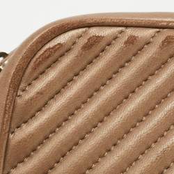 Pre Owned Chanel Beige Mixed Quilted Leather Small Coco Boy Camera Case Bag