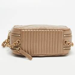 Pre Owned Chanel Beige Mixed Quilted Leather Small Coco Boy Camera Case Bag