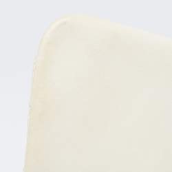 Pre Owned Chanel Cream Chevron Leather Medium Classic Single Flap Bag