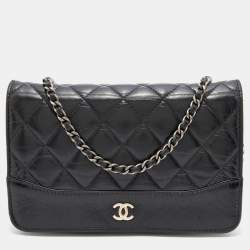 Wallet on chain gabrielle leather crossbody bag Chanel Black in Leather -  34920446