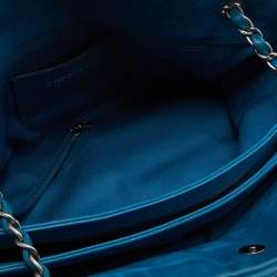 Pre Owned Chanel Teal Blue Quilted Leather Just Mademoiselle Bowler Bag