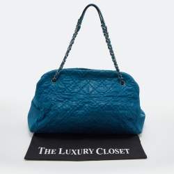 Pre Owned Chanel Teal Blue Quilted Leather Just Mademoiselle Bowler Bag