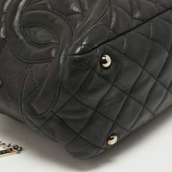 Pre Owned Chanel Black Quilted Leather Cambon Ligne Bowler Bag