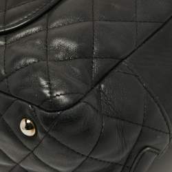 Pre Owned Chanel Black Quilted Leather Cambon Ligne Bowler Bag
