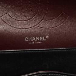 Pre Owned Chanel Black Quilted Lambskin Leather Jumbo Classic Double Flap Bag
