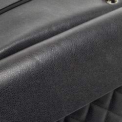 Pre Owned Chanel Black Quilted Caviar Leather Maxi Classic Double Flap Bag