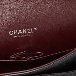 Pre Owned Chanel Black Quilted Caviar Leather Maxi Classic Double Flap Bag
