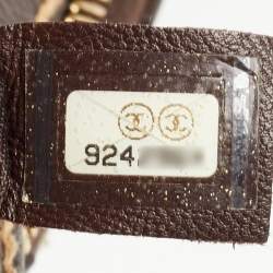 Pre Owned Chanel Dark Brown Leather Wild Stitch CC Baguette Bag
