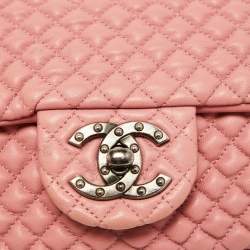 Pre Owned Chanel Pink Microquilted Leather Mini CC Flap Bag
