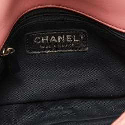 Pre Owned Chanel Pink Microquilted Leather Mini CC Flap Bag