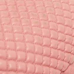 Pre Owned Chanel Pink Microquilted Leather Mini CC Flap Bag