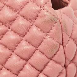 Pre Owned Chanel Pink Microquilted Leather Mini CC Flap Bag