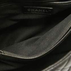 Pre Owned Chanel Black Quilted Caviar Leather So Black Coco Top Handle Bag