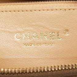 Pre Owned Chanel Bronze Leather Luxe Ligne Bowler Bag