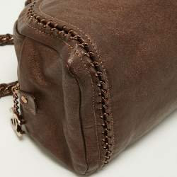 Pre Owned Chanel Bronze Leather Luxe Ligne Bowler Bag