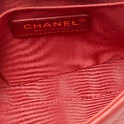 Pre Owned Chanel Orange Quilted Leather Envelope Flap Waist Bag