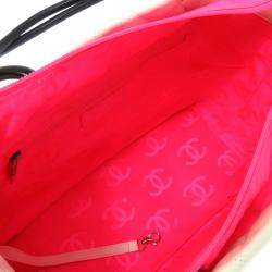 Pre Owned Chanel Black/White Leather Ligne Cambon Bag
