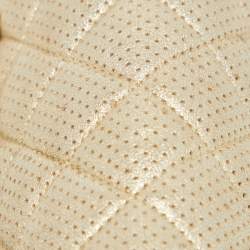 Pre Owned Chanel Gold Quilted Perforated Leather New Mini Classic Flap Bag