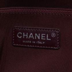 Pre Owned Chanel Black Chevron Quilted Leather Large Boy Shopper Tote