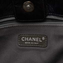 Pre Owned Chanel Black Quilted Glazed Leather Portobello Tote