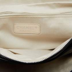 Pre Owned Chanel Black Distressed Leather CC Chain Bag