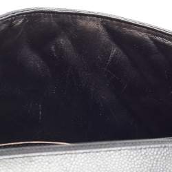 Pre Owned Chanel Black Quilted Caviar Leather Maxi Classic Single Flap Bag