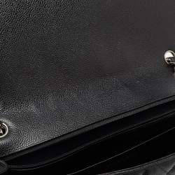 Pre Owned Chanel Black Quilted Caviar Leather Maxi Classic Single Flap Bag