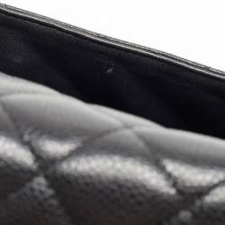 Pre Owned Chanel Black Quilted Caviar Leather Maxi Classic Single Flap Bag