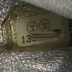 Pre Owned Chanel Silver Quilted Leather Jumbo Classic Single Flap Bag