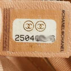 Pre Owned Chanel Gold Leather Small Coco Pleats Drawstring Bag