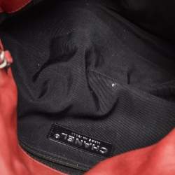Pre Owned Chanel Red Bubble Quilted Leather Flap Shoulder Bag