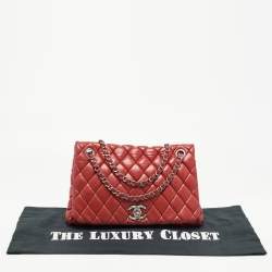 Pre Owned Chanel Red Bubble Quilted Leather Flap Shoulder Bag