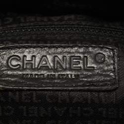 Pre Owned Chanel Black Square Quilted Caviar Leather CC Boston Bag