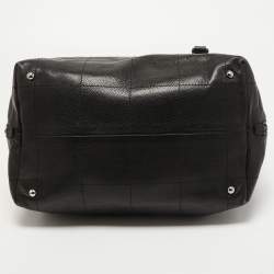 Pre Owned Chanel Black Square Quilted Caviar Leather CC Boston Bag