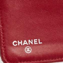 Chanel Red Quilted Leather CC Classic Bifold Long Wallet