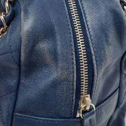 Pre Owned Chanel Blue Quilted Leather CC Front Pocket Bag
