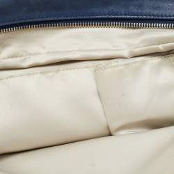 Pre Owned Chanel Blue Quilted Leather CC Front Pocket Bag