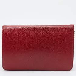 Chanel Red Caviar Leather CC Timeless Wallet on Chain