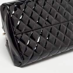 Pre Owned Chanel Black Quilted Patent Leather Medium Just Mademoiselle Bowling Bag