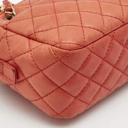 Pre Owned Chanel Orange Quilted Leather Reissue Camera Bag